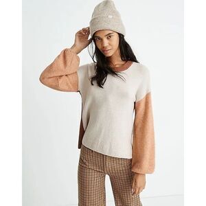 Madewell Colorblock Payton Pullover Sweater in Coziest Yarn Women’s Size Small